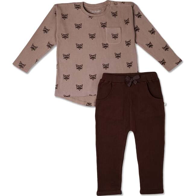 Organic Tee & Foldover Pants Set, Fox - Mixed Apparel Set - 2