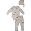 Organic Kimono Onesie & Pants Set, Bicycle - Mixed Apparel Set - 1 - thumbnail
