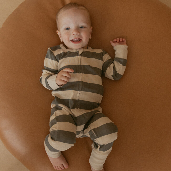 Organic 2-Way Zip Romper, Bold Stripes