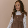 Organic Ruffle Corduroy Dress, Dark Brown - Dresses - 2