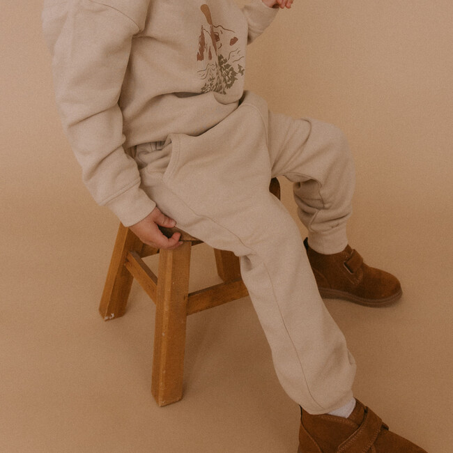 Organic Fleece Jogger Pants, Oat - Pants - 2