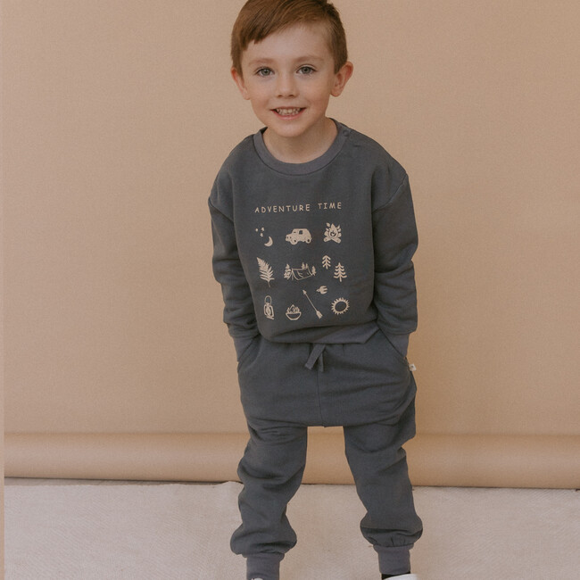 Organic Fleece Jogger Pants, Hale Navy - Pants - 2