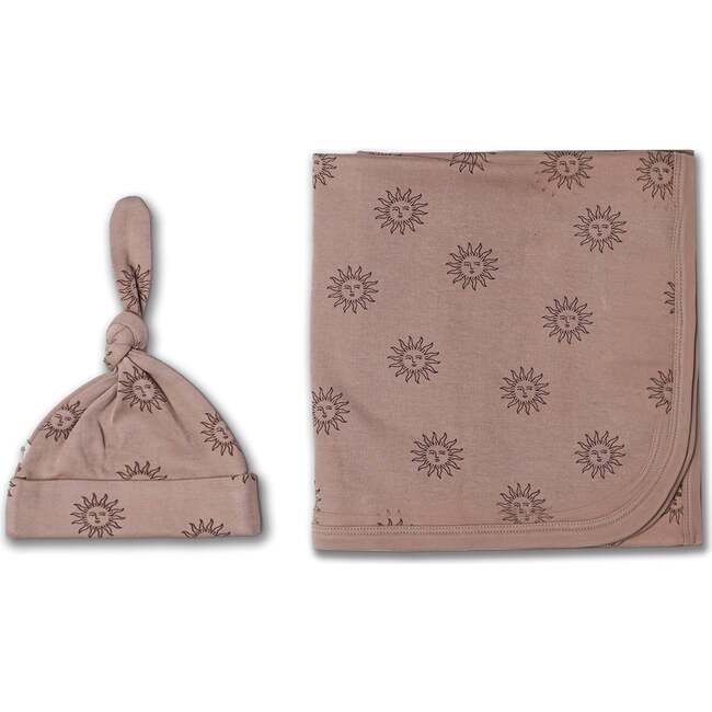 Organic Swaddle Blanket & Hat Set, Sun - Swaddles - 3