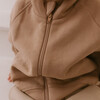 Organic Fleece Zipper Jacket, Taupe - Jackets - 2