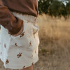 Organic Corduroy Skirt, Brown Floral - Skirts - 2