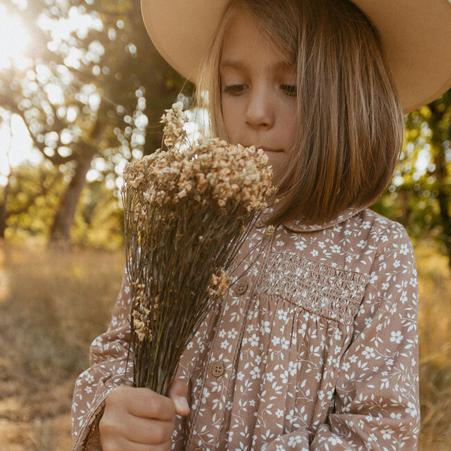 Organic Smocked Button Dress, Harvest - Dresses - 2