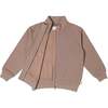 Organic Fleece Zipper Jacket, Taupe - Jackets - 3