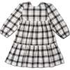 Organic Long Sleeve Tiered Dress, Plaid Checks - Dresses - 1 - thumbnail