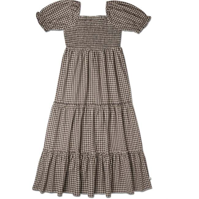 Organic Smocked Tiered Dress, Gingham Checks