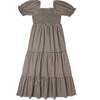 Organic Smocked Tiered Dress, Gingham Checks - Dresses - 1 - thumbnail
