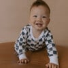 Organic Button Romper, Cabin Checks - Rompers - 3 - thumbnail