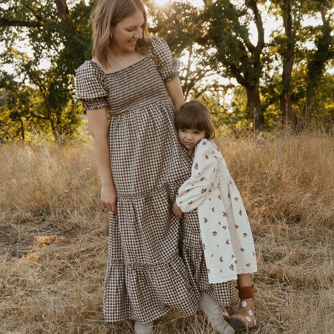 Organic Smocked Tiered Dress, Gingham Checks - Dresses - 2