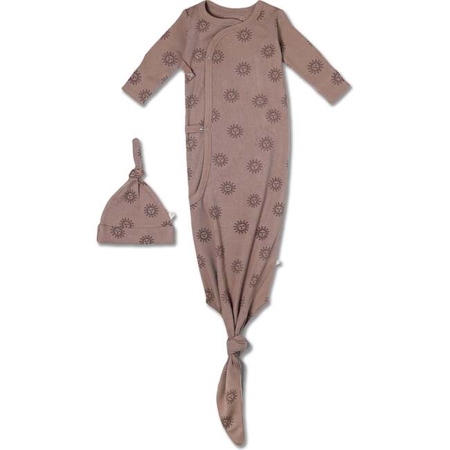 Organic Kimono Knotted Sleep Gown, Sun