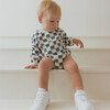 Organic Long Sleeve Bubble Romper, Cabin Checks - Rompers - 2