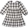 Organic Long Sleeve Tiered Dress, Plaid Checks - Dresses - 3 - thumbnail