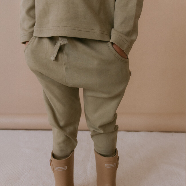 Organic Harem Pants, Olive - Pants - 2