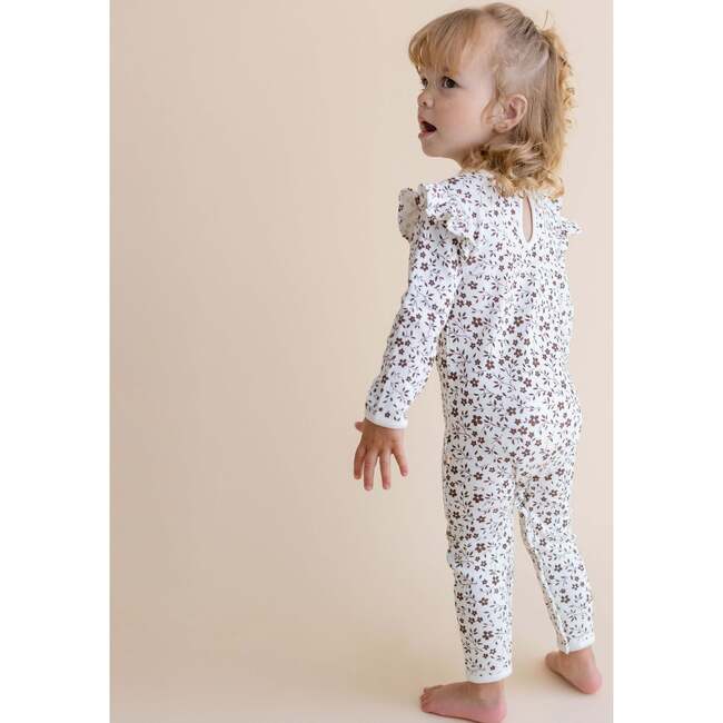 Organic Ruffle Full Sleeve Romper, Wildvine