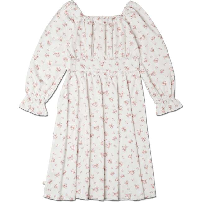 Organic Long Sleeve Ruffle Dress, Rustic Rose