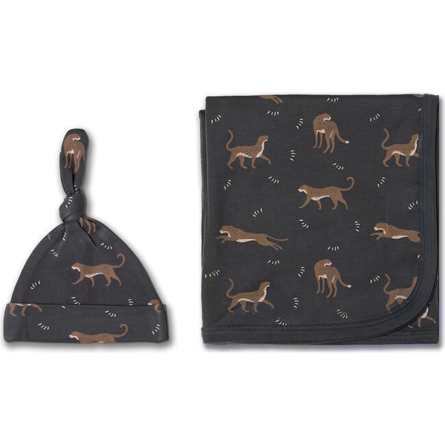 Organic Swaddle Blanket & Hat Set, Leopard - Swaddles - 3