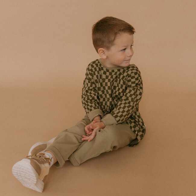 Organic Tee & Foldover Pants Set, Checker - Mixed Apparel Set - 2