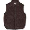 Organic Sleeveless Quilted Corduroy Jacket, Dark Brown - Jackets - 1 - thumbnail