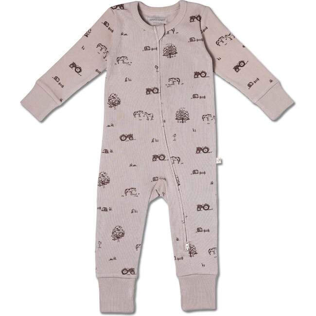 Organic 2-Way Zip Romper, Farm