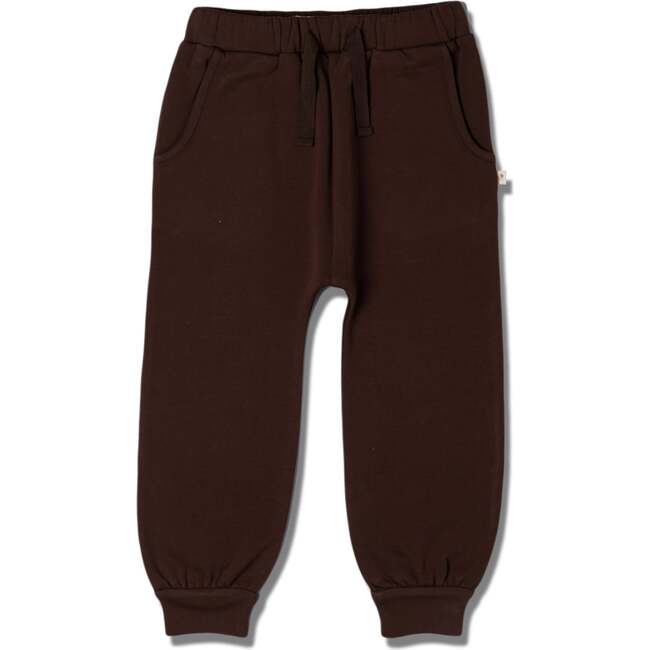 Organic Fleece Jogger Pants, Dark Brown