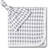 Organic Swaddle Blanket & Hat Set, Harlequin - Swaddles - 1 - thumbnail