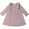 Organic Long Sleeve Ruffle Dress, Hearts - Dresses - 1 - thumbnail