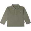 Organic Long Sleeve Polo, Olive - Polo Shirts - 2