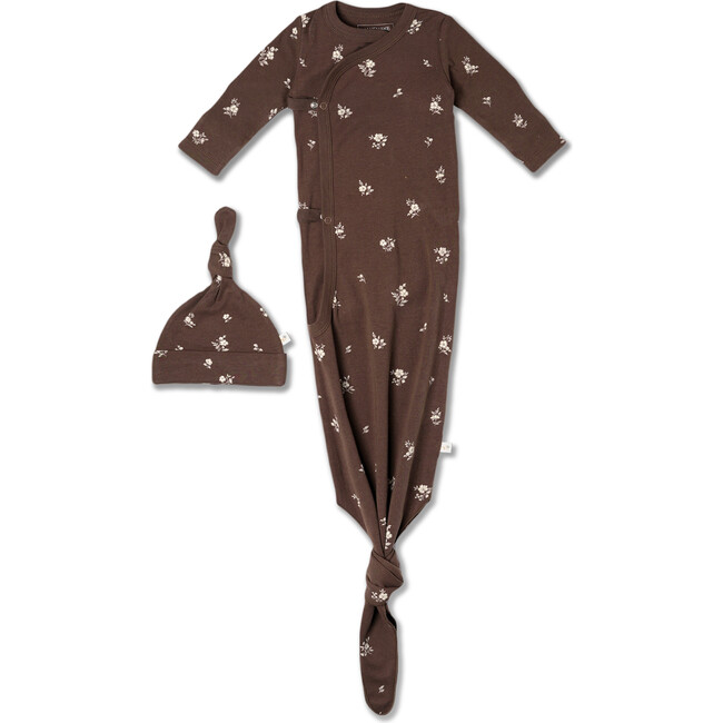 Organic Kimono Knotted Sleep Gown, Birch