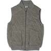 Organic Sleeveless Quilted Corduroy Jacket, Olive - Jackets - 1 - thumbnail