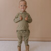 Organic Long Sleeve Polo, Olive - Polo Shirts - 3