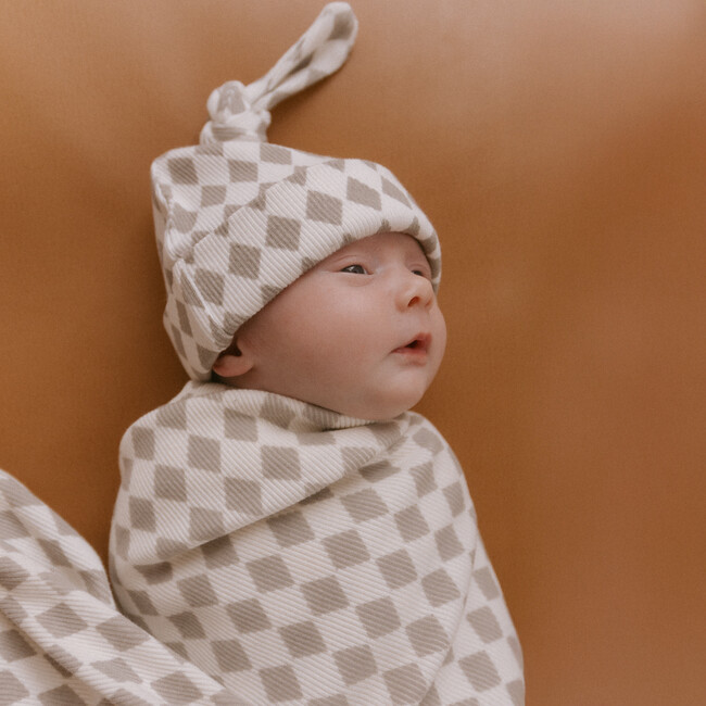 Organic Swaddle Blanket & Hat Set, Harlequin - Swaddles - 2