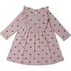Organic Long Sleeve Ruffle Dress, Hearts - Dresses - 3