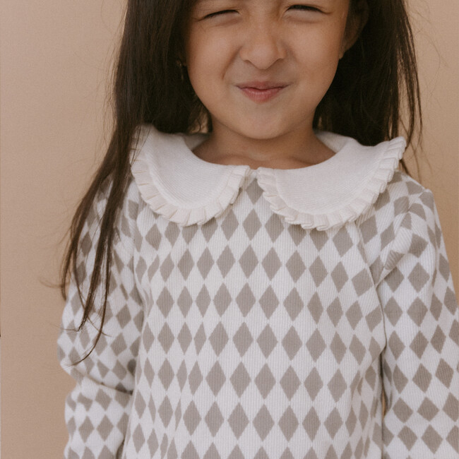 Organic Ruffle Collar Top & Leggings Set, Harlequin