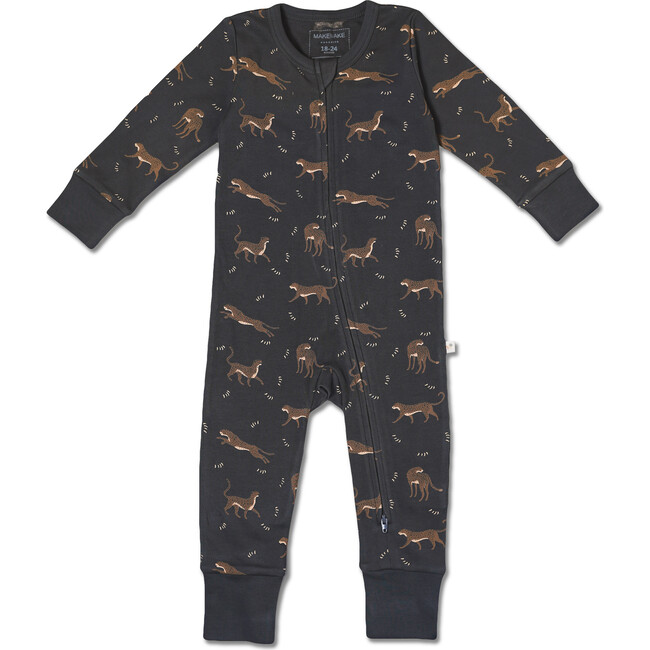 Organic 2-Way Zip Romper, Leopard