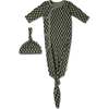 Organic Kimono Knotted Sleep Gown, Checker - Nightgowns - 1 - thumbnail