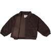 Organic Quilted Bomber Corduroy Jacket, Dark Brown - Jackets - 2