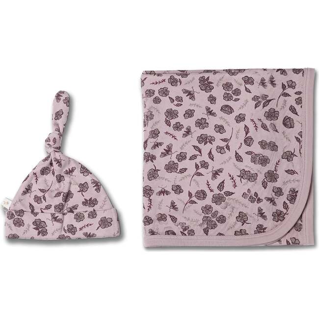 Organic Swaddle Blanket & Hat Set, Mystic Floral - Swaddles - 3