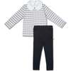Organic Ruffle Collar Top & Leggings Set, Harlequin - Mixed Apparel Set - 2