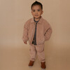 Organic Quilted Bomber Corduroy Jacket, Taupe - Jackets - 2 - thumbnail