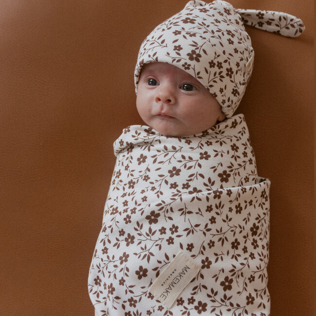 Organic Swaddle Blanket & Hat Set, Wildvine