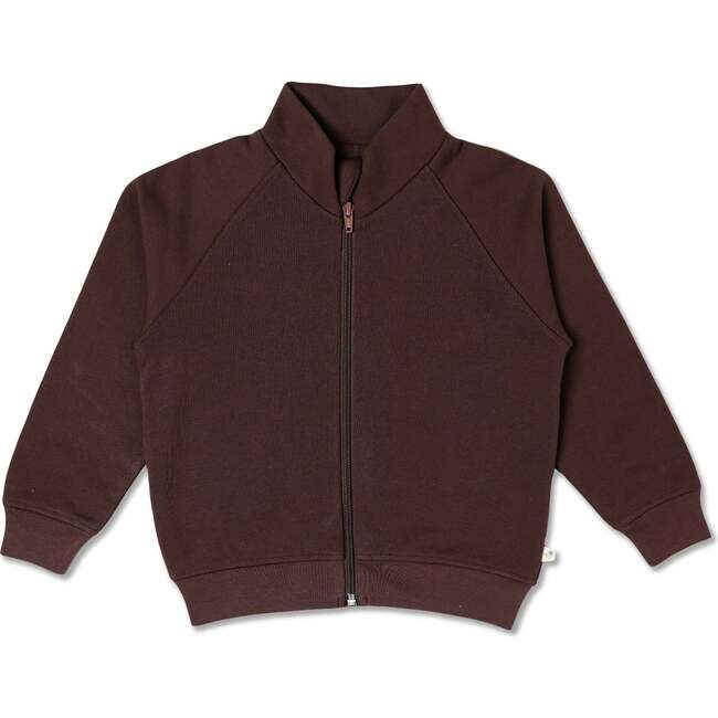 Organic Fleece Zipper Jacket, Dark Brown