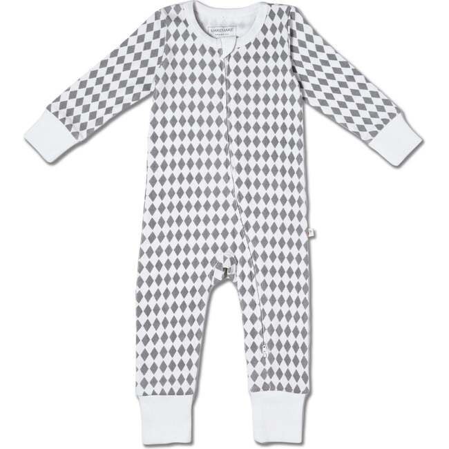 Organic 2-Way Zip Romper, Harlequin
