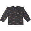 Organic Henley Tee, Leopard - T-Shirts - 1 - thumbnail
