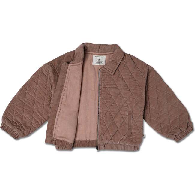 Organic Quilted Bomber Corduroy Jacket, Taupe - Jackets - 3