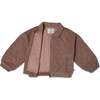 Organic Quilted Bomber Corduroy Jacket, Taupe - Jackets - 3 - thumbnail