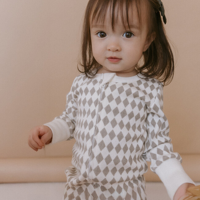 Organic 2-Way Zip Romper, Harlequin - Rompers - 2
