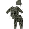 Organic Kimono Onesie & Pants Set, Checker - Mixed Apparel Set - 1 - thumbnail
